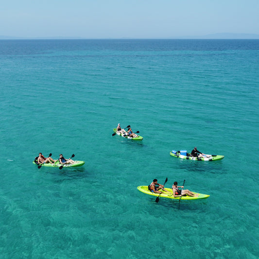 Half-day kayak tour in the crystal waters around Vourvourou and Diaporos island. Greece