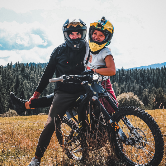 Mountain eco-friendly adventure with an electric bike