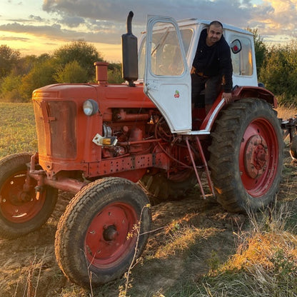 Driving a tractor on your own. Veliko Tarnovo and Arbanassi