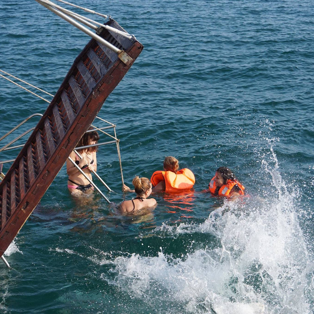 Half-day yacht picnic. Sailing excursion 3 hours in the endless blue sea