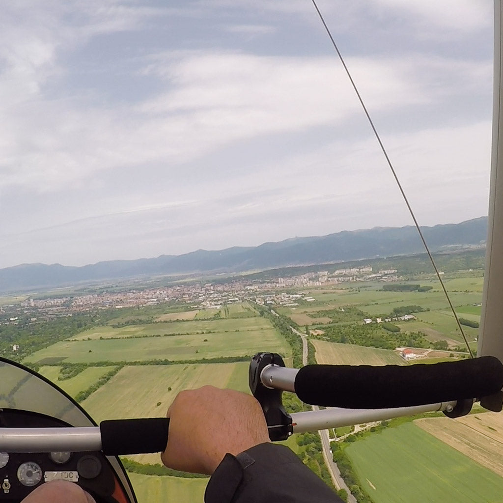 A hang glider flight over Kazanlak and the surrounding area. Magnificent views like a dream