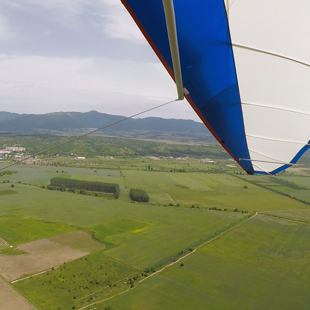 A hang glider flight over Kazanlak and the surrounding area. Magnificent views like a dream