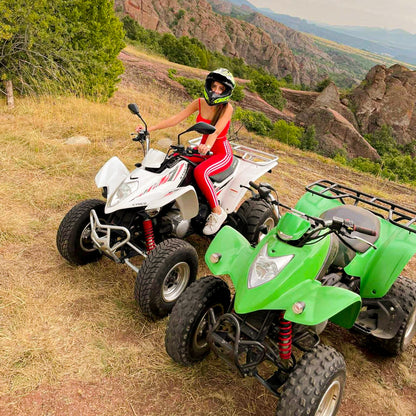 The beauty of the belogradchik rocks explored off-road. A touristic tour with an ATV.