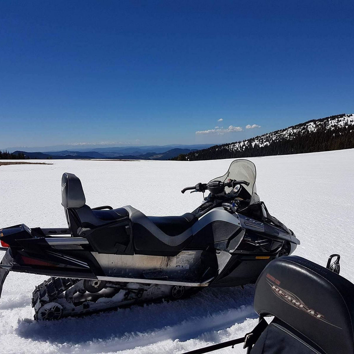 Adventure tour with snowmobiles