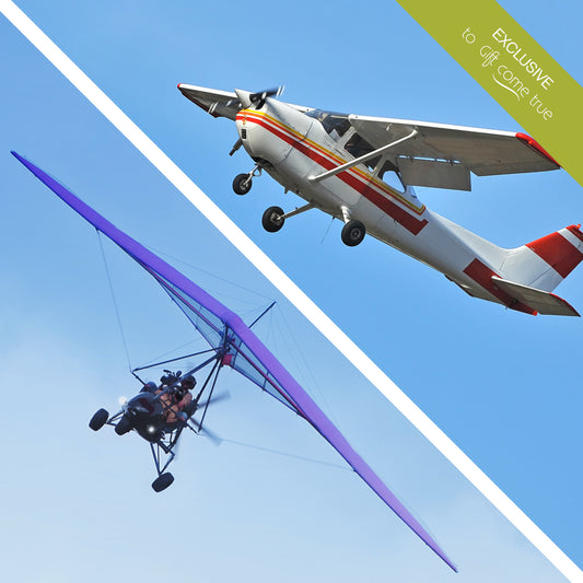 Flights from happiness. Package - Tandem flight with hang glider and Cessna 152